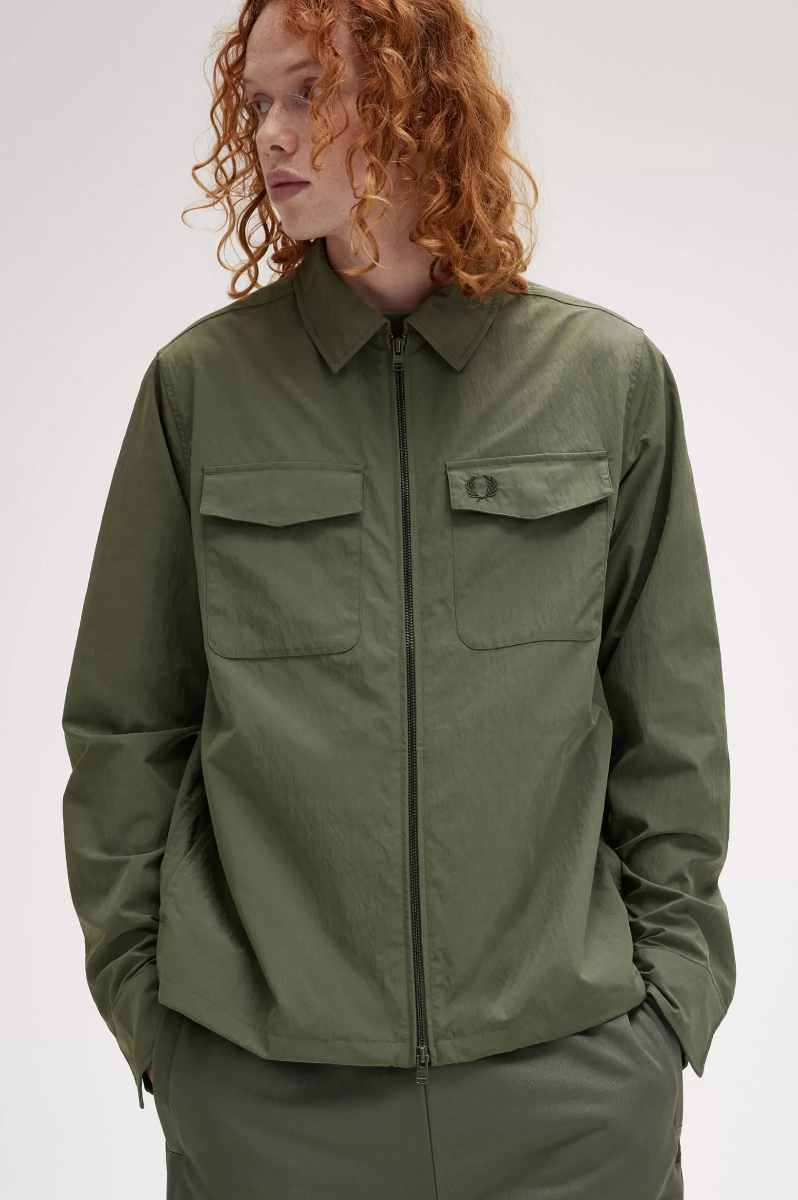 MULHER Fred Perry Sobrecamisa Com Fecho De Correr Integral Texturada
