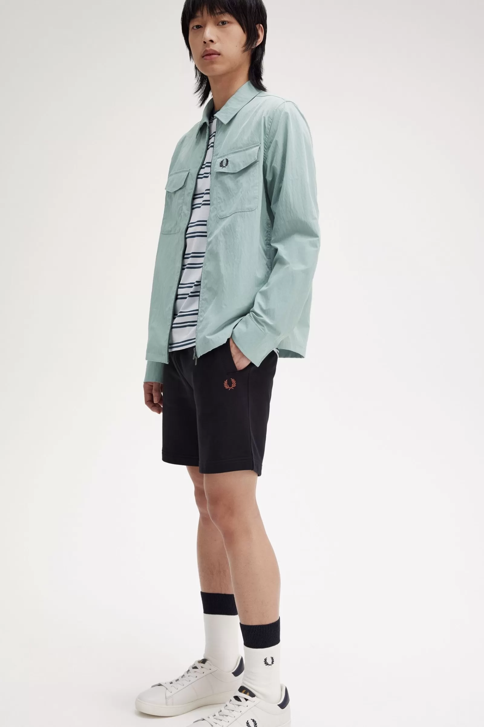 MULHER Fred Perry Sobrecamisa Com Fecho De Correr Integral Texturada