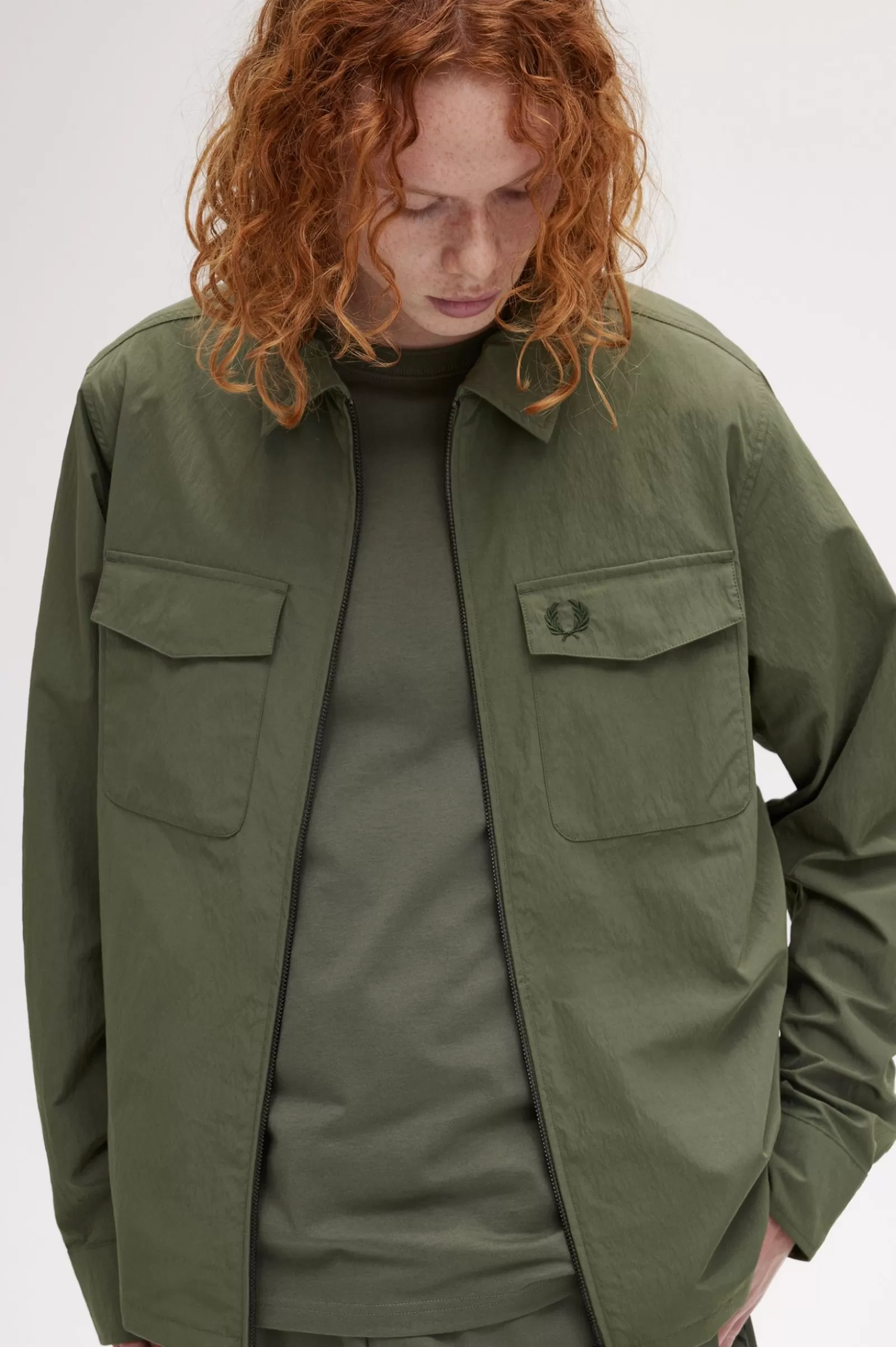 MULHER Fred Perry Sobrecamisa Com Fecho De Correr Integral Texturada