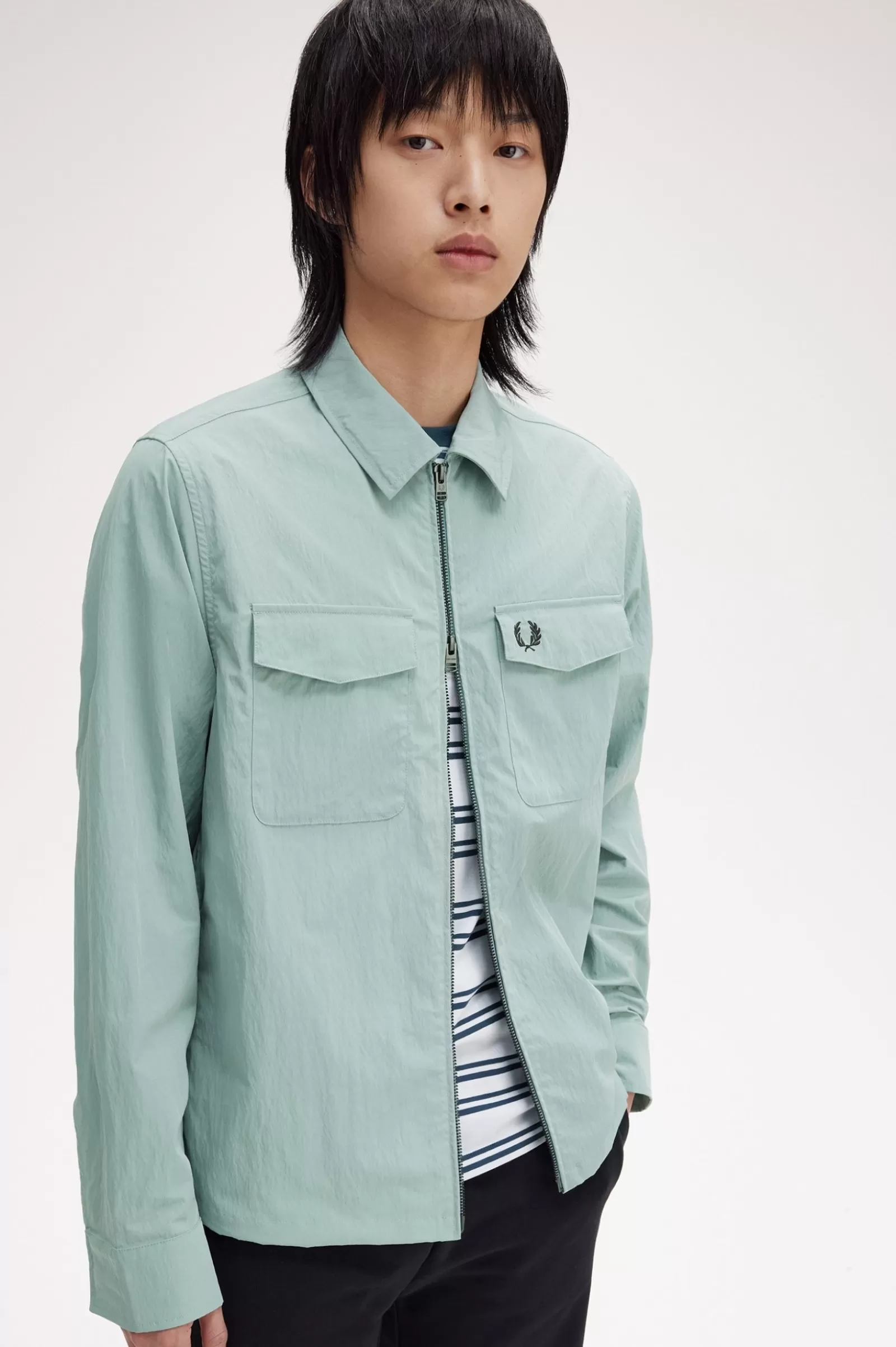 MULHER Fred Perry Sobrecamisa Com Fecho De Correr Integral Texturada