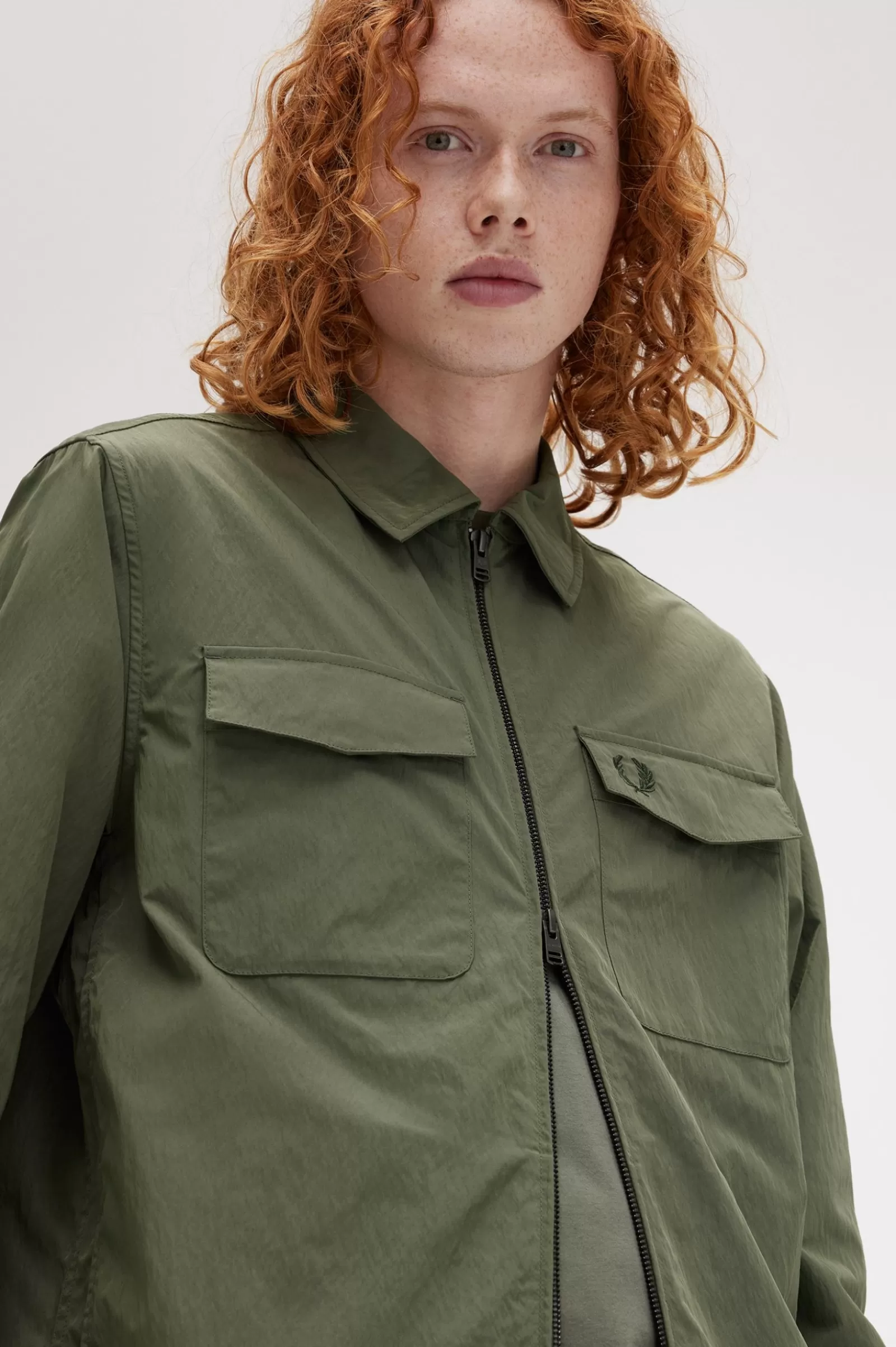 MULHER Fred Perry Sobrecamisa Com Fecho De Correr Integral Texturada