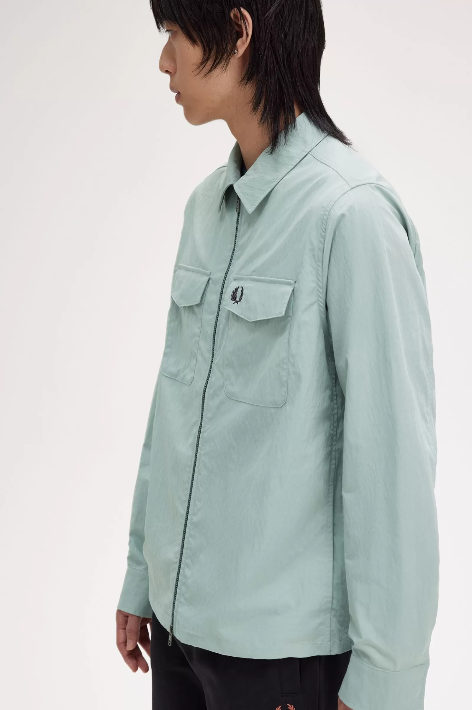 MULHER Fred Perry Sobrecamisa Com Fecho De Correr Integral Texturada