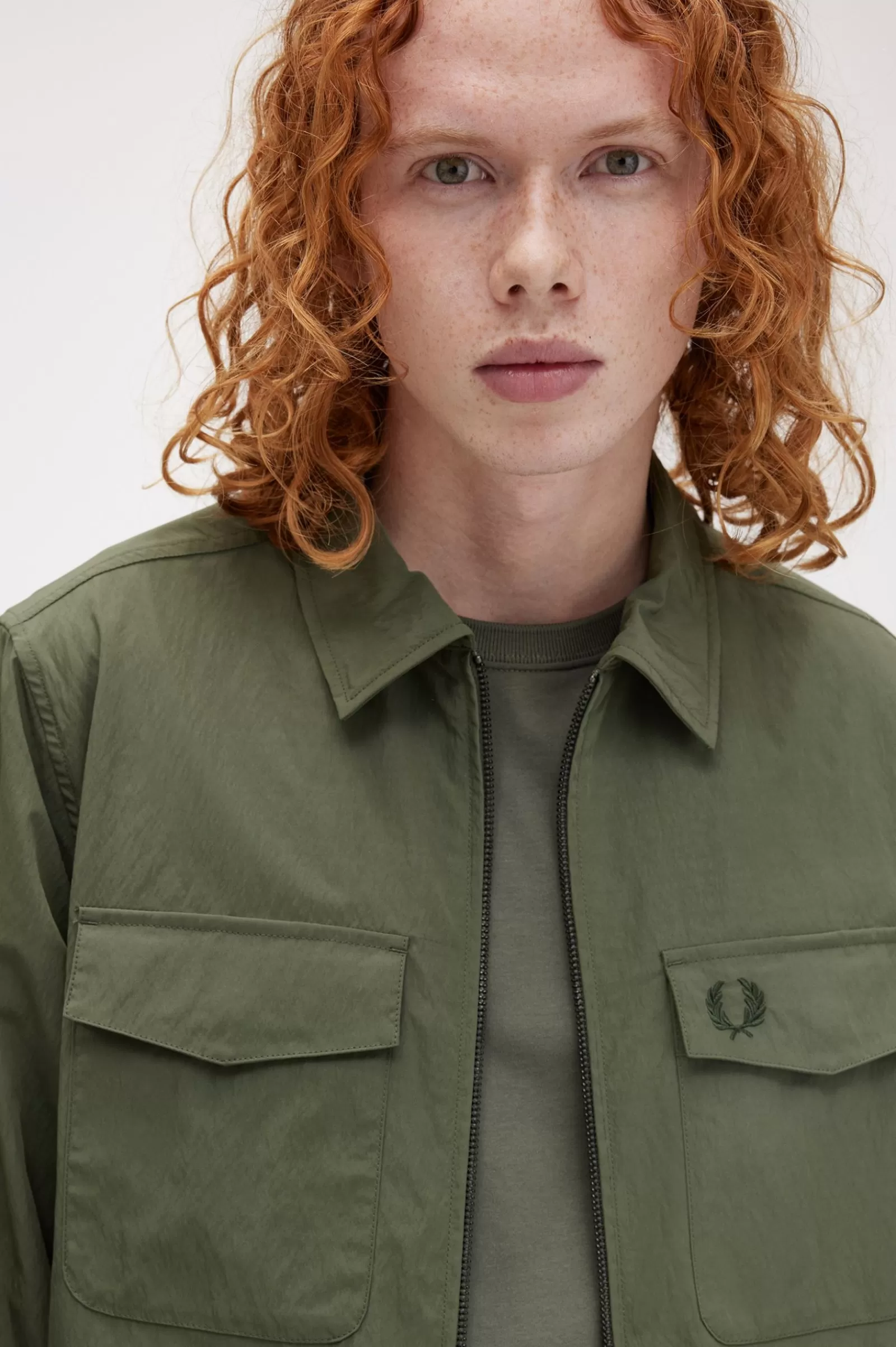 MULHER Fred Perry Sobrecamisa Com Fecho De Correr Integral Texturada