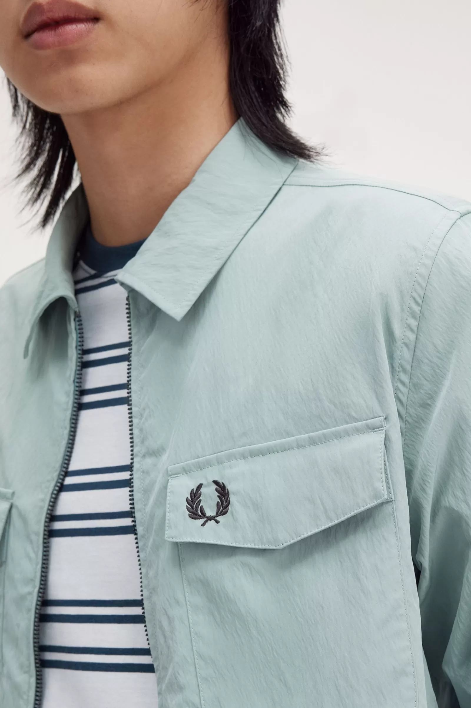 MULHER Fred Perry Sobrecamisa Com Fecho De Correr Integral Texturada