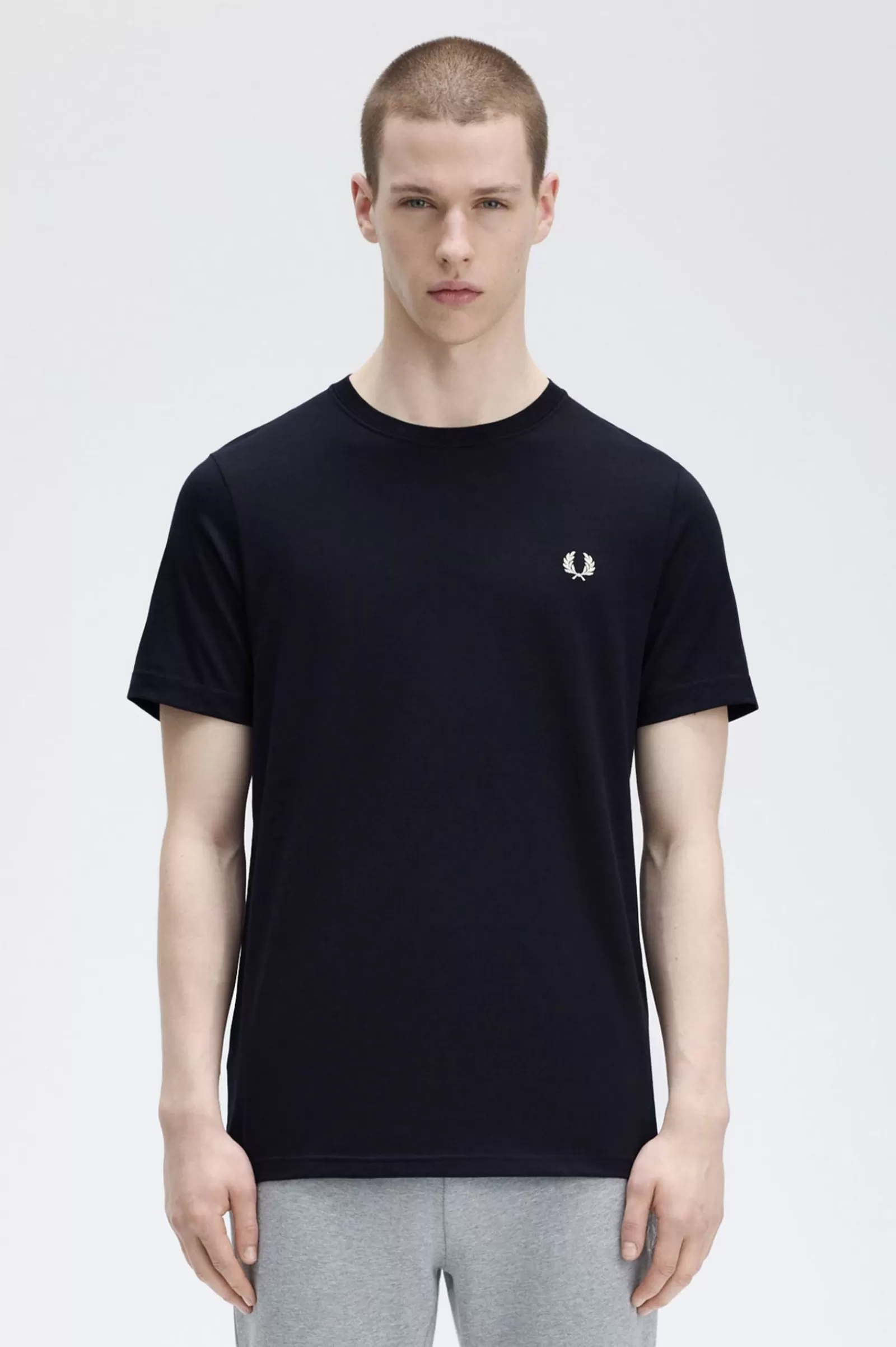 MULHER Fred Perry T-shirt De Gola Redonda