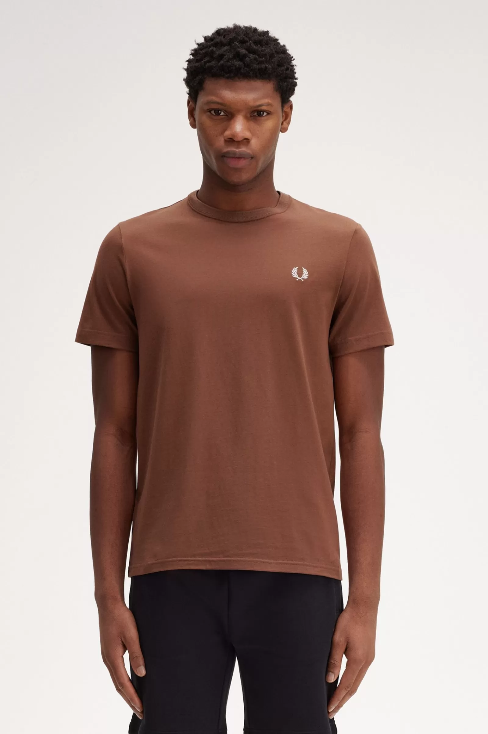 MULHER Fred Perry T-shirt De Gola Redonda