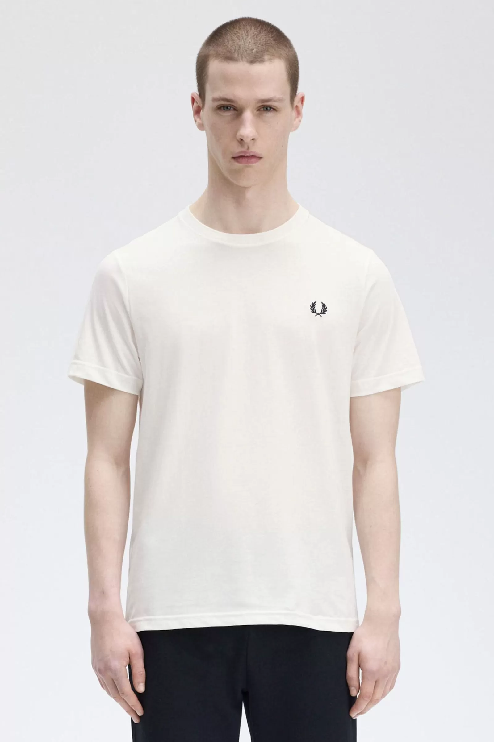 MULHER Fred Perry T-shirt De Gola Redonda