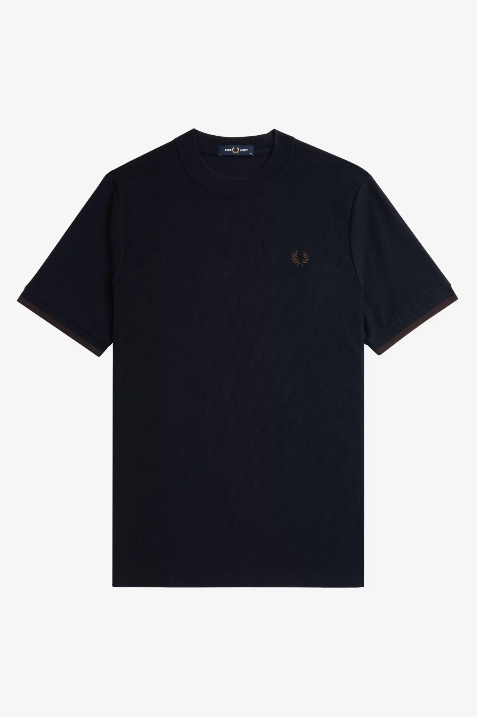 MULHER Fred Perry T-shirt Em Piqué Com Punhos Com Borda Com Ponto Descontínuo