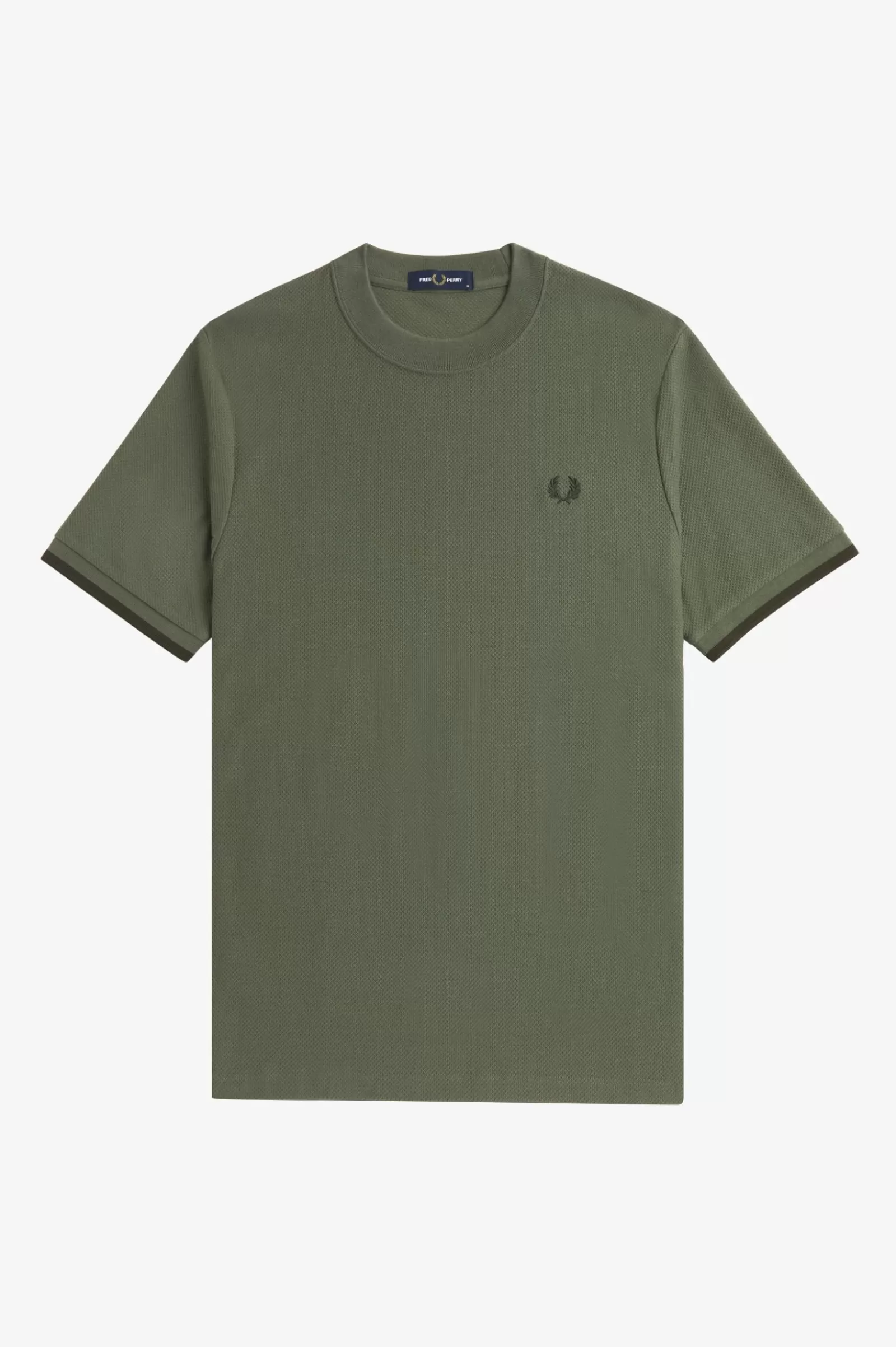 MULHER Fred Perry T-shirt Em Piqué Com Punhos Com Borda Com Ponto Descontínuo