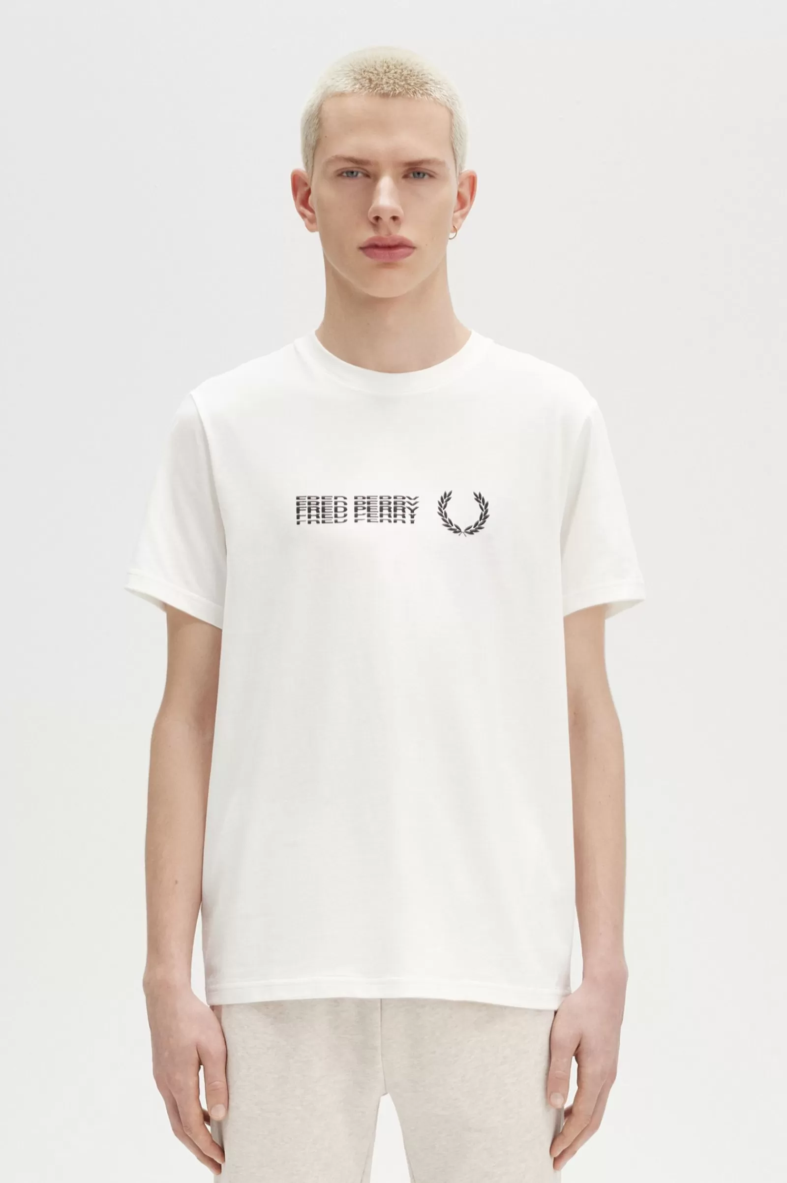 MULHER Fred Perry T-shirt Gráfica Com Abertura