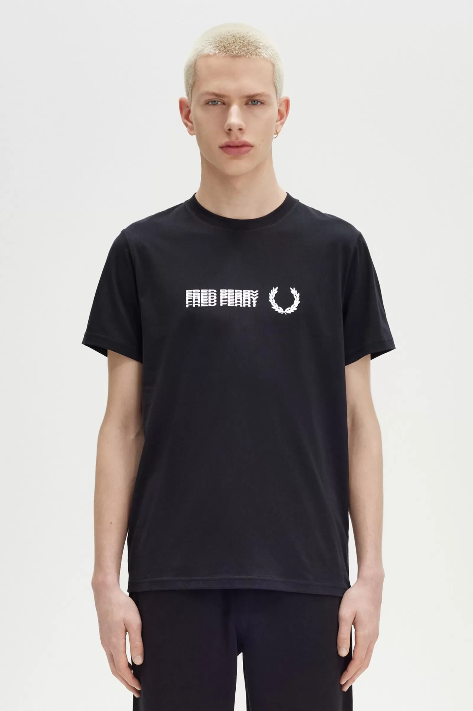 MULHER Fred Perry T-shirt Gráfica Com Abertura