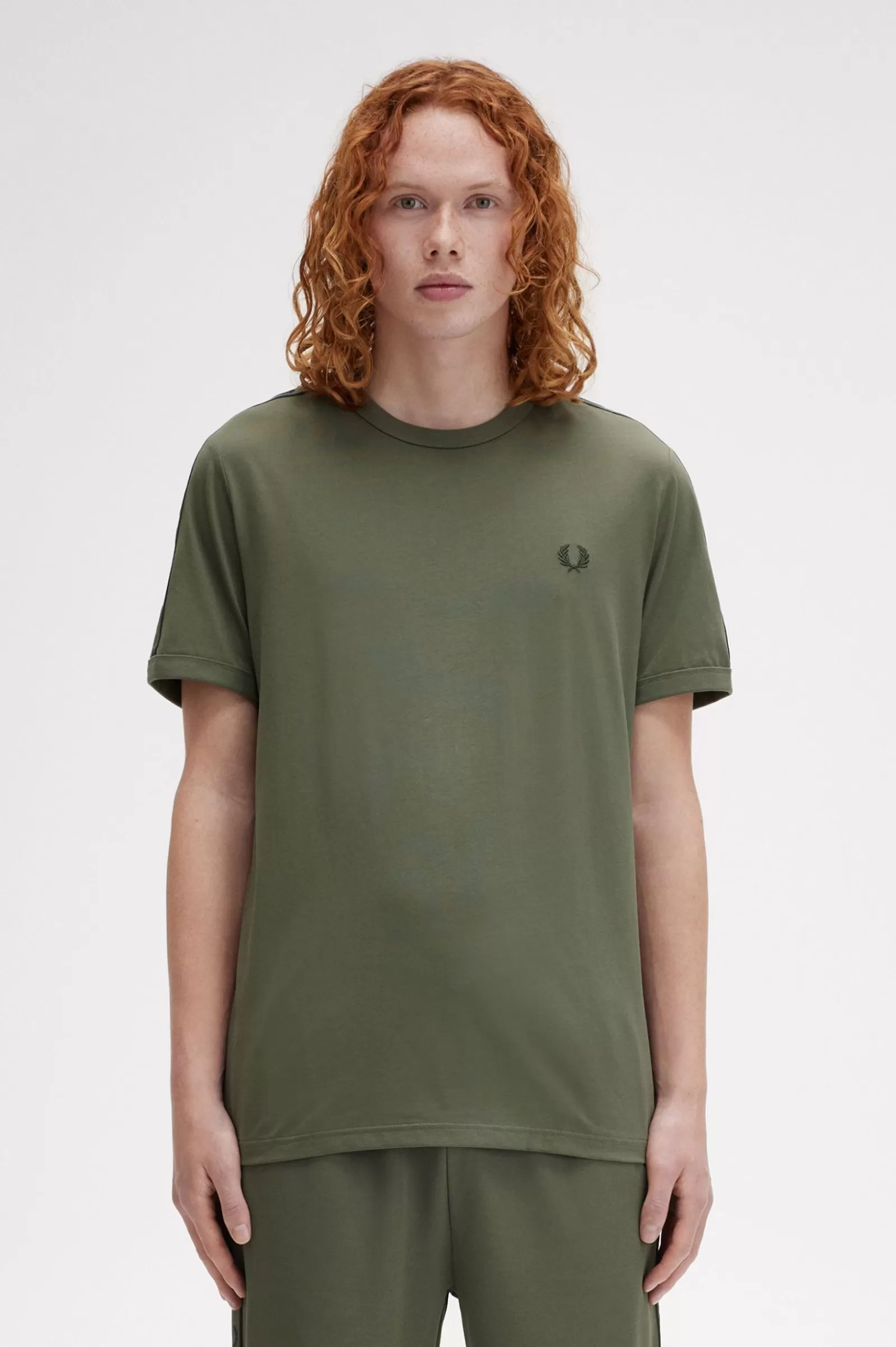 MULHER Fred Perry T-shirt Ringer Com Fita Contrastante